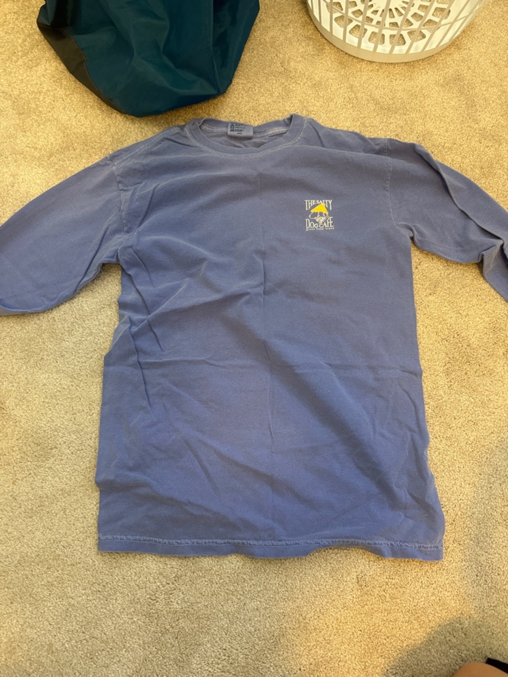 Comfort Colors Blue Salty Dog Long Sleeve Tee with Yellow Graphic
